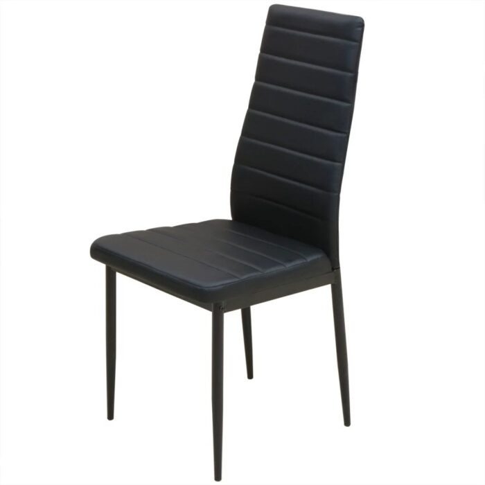 Ensemble de table et chaise de salle à manger 3 pièces noir – Image 2
