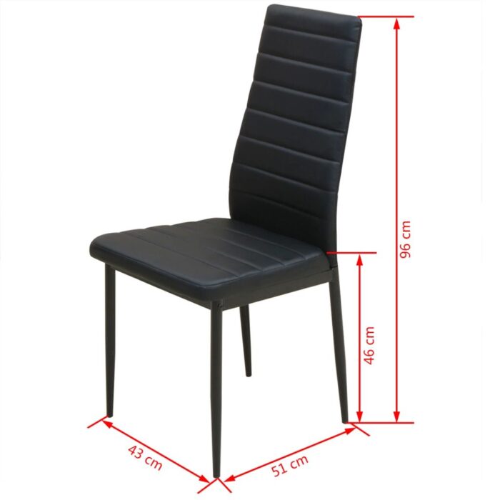 Ensemble de table et chaise de salle à manger 3 pièces noir – Image 7