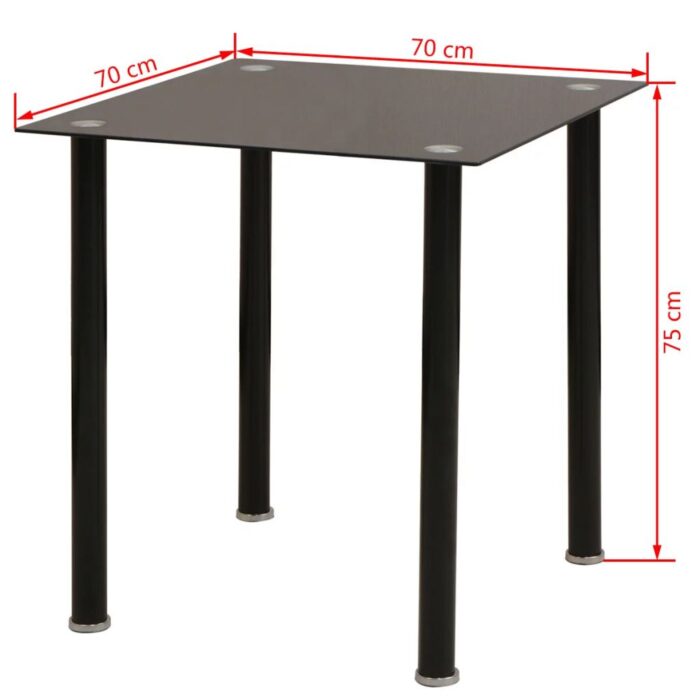 Ensemble de table et chaise de salle à manger 3 pièces noir – Image 8