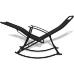 Chaise à bascule de jardin Acier et textilène Noir – Image 3