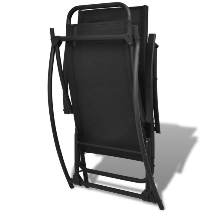 Chaise à bascule de jardin Acier et textilène Noir – Image 5