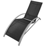 Chaises longues avec table Aluminium Noir – Image 2