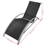 Chaises longues avec table Aluminium Noir – Image 5