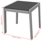 Chaises longues avec table Aluminium Noir – Image 6