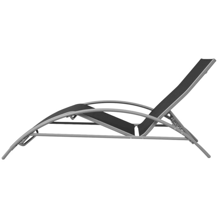 Chaises longues et parasol Aluminium Noir – Image 4