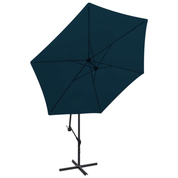 Parasol de jardin en porte-à-faux 3 m bleu – Image 2