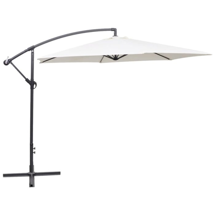 VXL8718475971122_a_en_hd_1.jpg Parasol de jardin en porte-à-faux 3 m blanc sable – Image 1