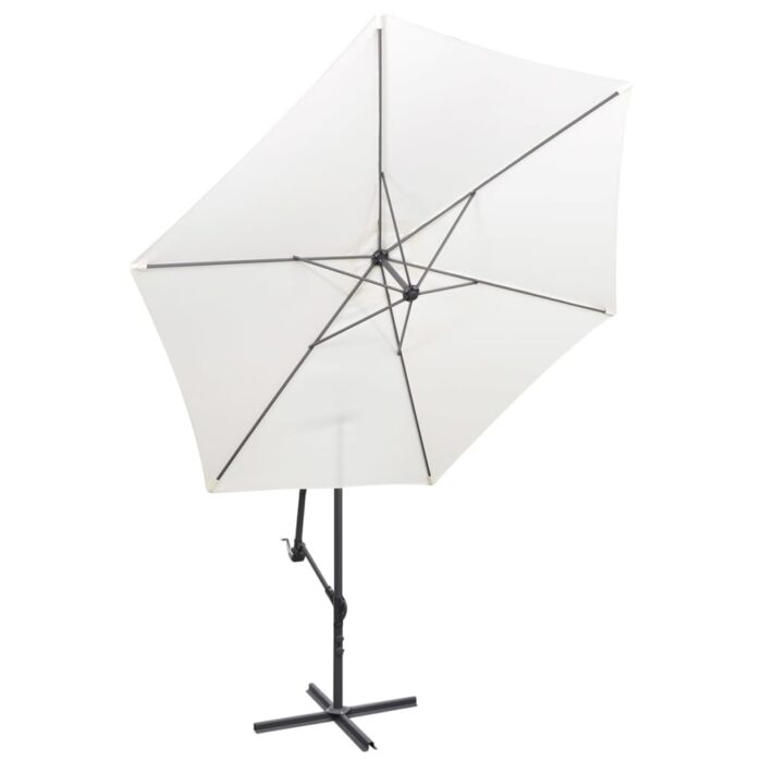 Parasol de jardin en porte-à-faux 3 m blanc sable – Image 2