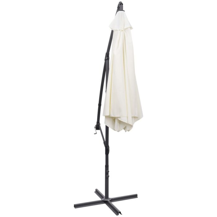 Parasol de jardin en porte-à-faux 3 m blanc sable – Image 3