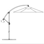 Parasol de jardin en porte-à-faux 3 m blanc sable – Image 6