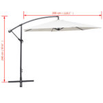 Parasol de jardin en porte-à-faux 3 m blanc sable – Image 7