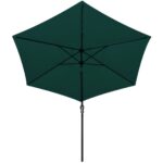 Parasol de jardin en porte-à-faux avec LED 3 m vert – Image 4