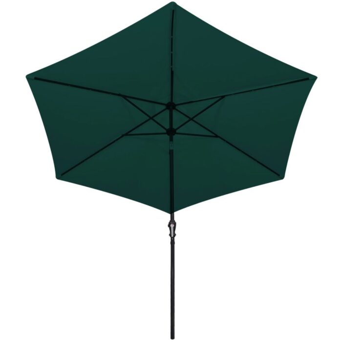 Parasol de jardin en porte-à-faux avec LED 3 m vert – Image 4