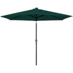Parasol de jardin en porte-à-faux avec LED 3 m vert – Image 5