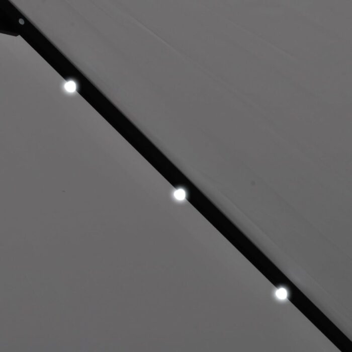 Parasol de jardin en porte-à-faux avec LED 3 m blanc sable – Image 2