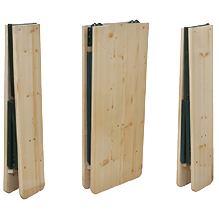 Table de brasserie pliable avec 2 bancs 220 cm Bois de sapin – Image 4