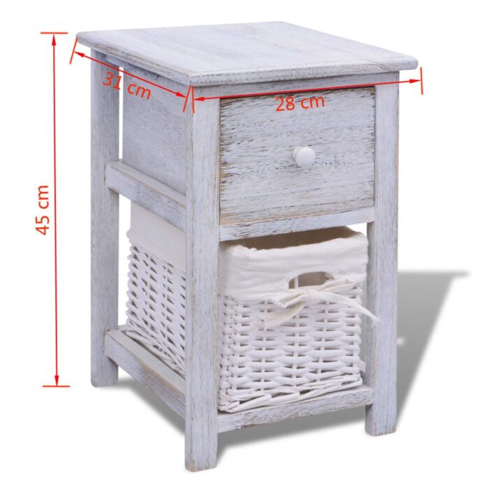 Table de chevet Bois Blanc – Image 5