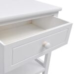 Table de chevet 2 pcs Bois Blanc – Image 3