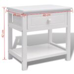 Table de chevet 2 pcs Bois Blanc – Image 4