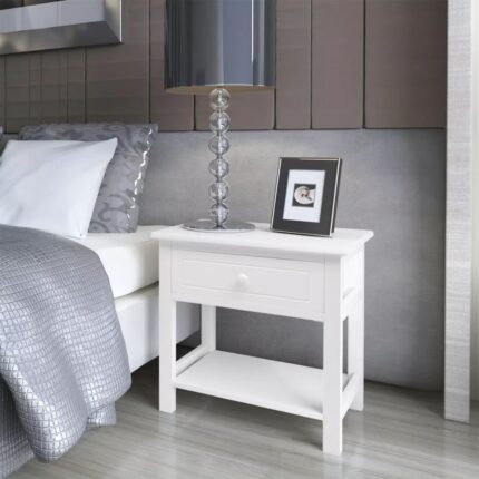 Table de chevet 2 pcs Bois Blanc
