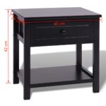 Table de chevet 2 pcs Bois Noir – Image 4