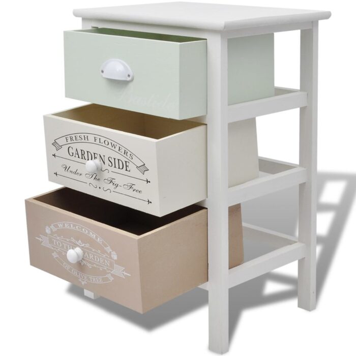 Armoire de rangement en style français 3 tiroirs Bois – Image 2