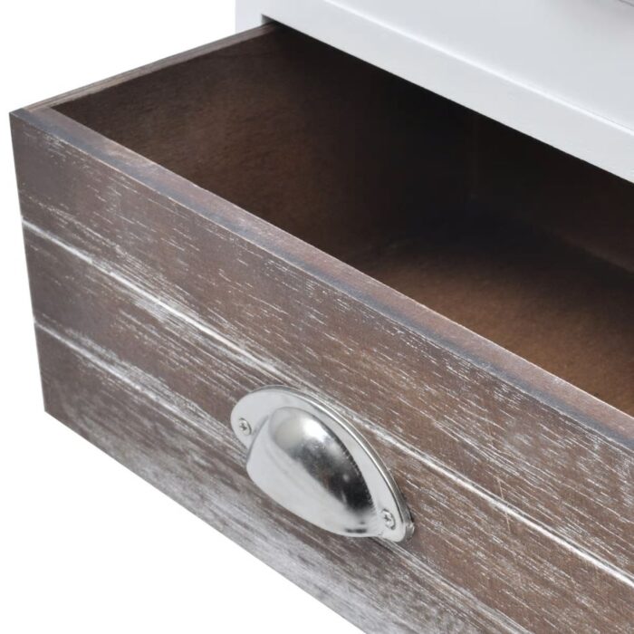 Table de chevet 2 pcs Marron et Blanc – Image 4