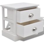 Table de chevet en style français 2 pcs Blanc – Image 2