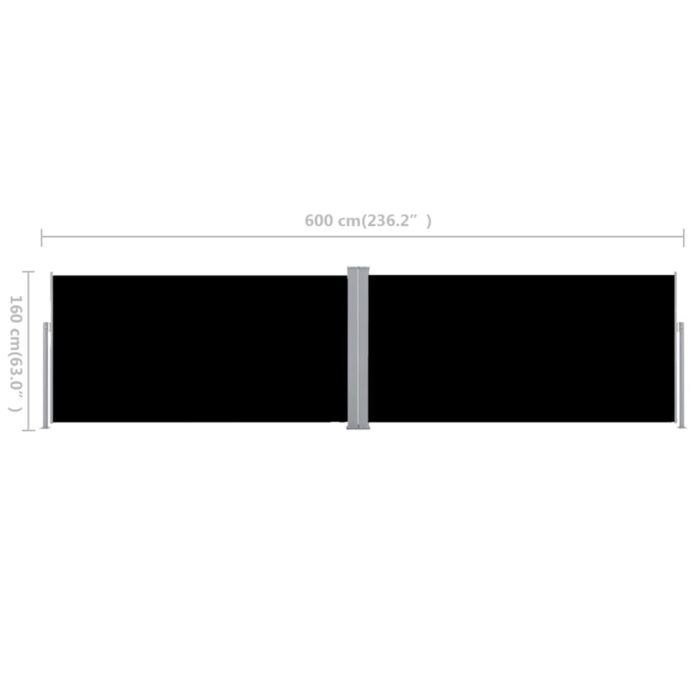 Auvent latéral rétractable Noir 160 x 600 cm – Image 9