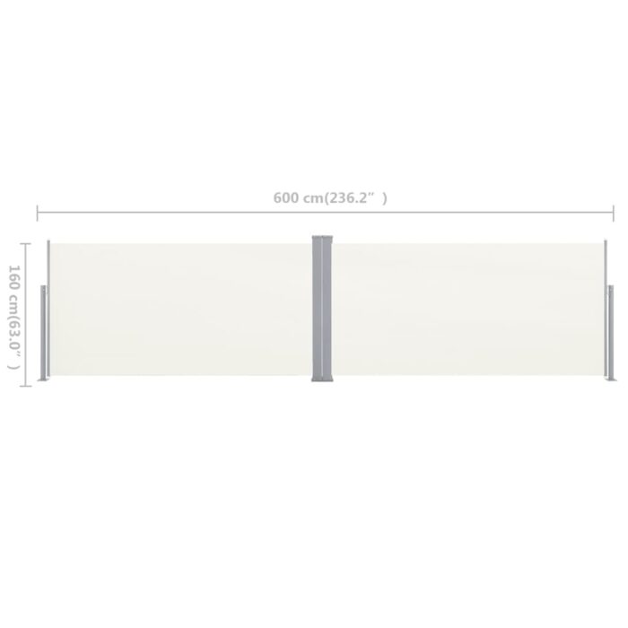 Auvent latéral rétractable 160x600 cm Crème – Image 9