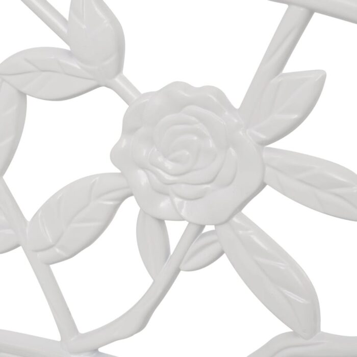 Banc de jardin 100 cm Aluminium coulé Blanc – Image 2