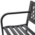 Banc de jardin 118 cm Acier Noir – Image 2