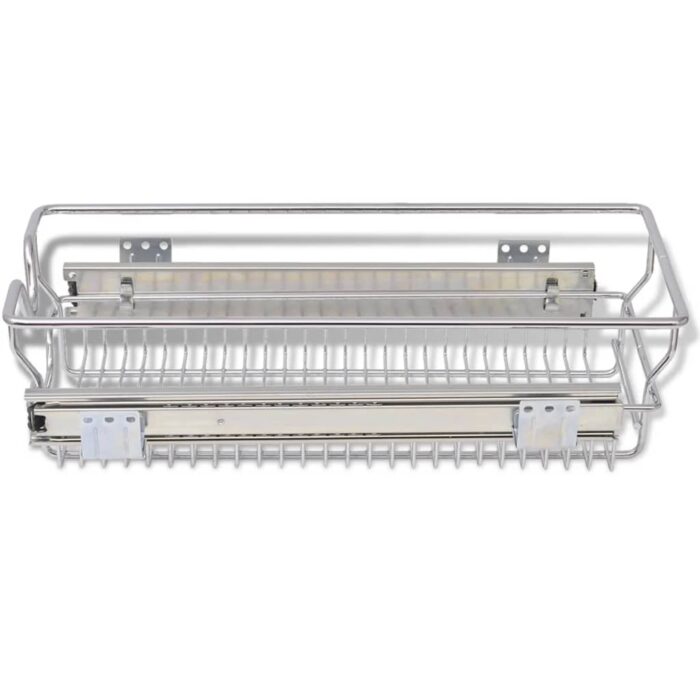 Panier en treillis métallique 2 pcs 300 mm Argenté – Image 3