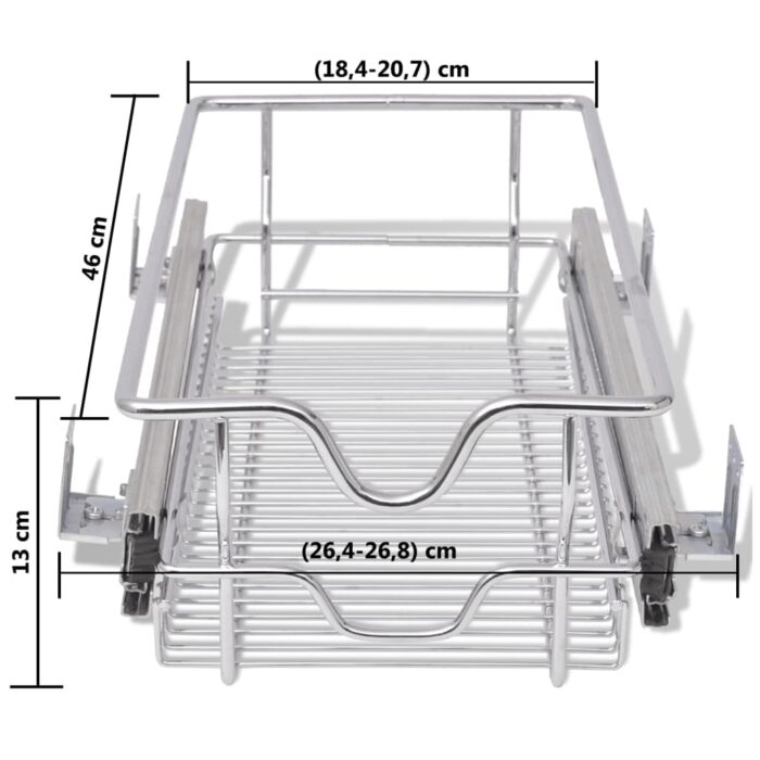 Panier en treillis métallique 2 pcs 300 mm Argenté – Image 6