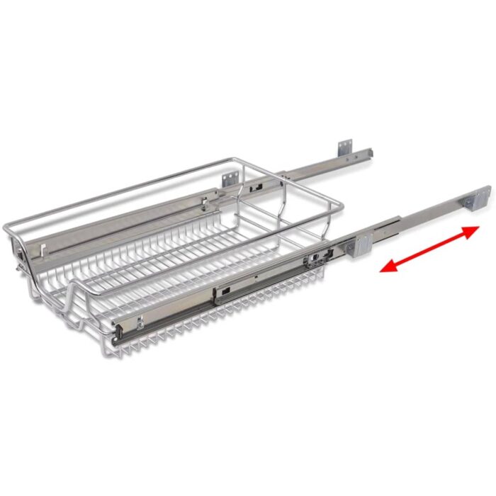 Panier en treillis métallique 2 pcs 400 mm Argenté – Image 4