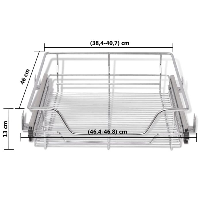 Panier en treillis métallique 2 pcs 500 mm Argenté – Image 6