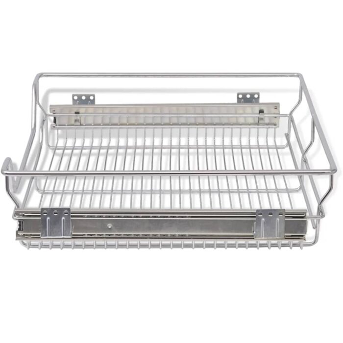 Panier en treillis métallique 2 pcs 600 mm Argenté – Image 3
