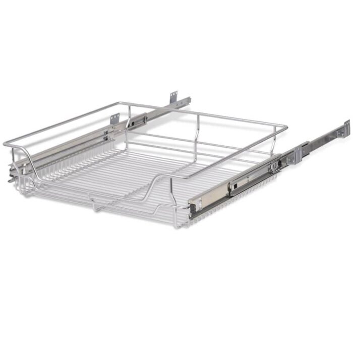 Panier en treillis métallique 2 pcs 600 mm Argenté – Image 4