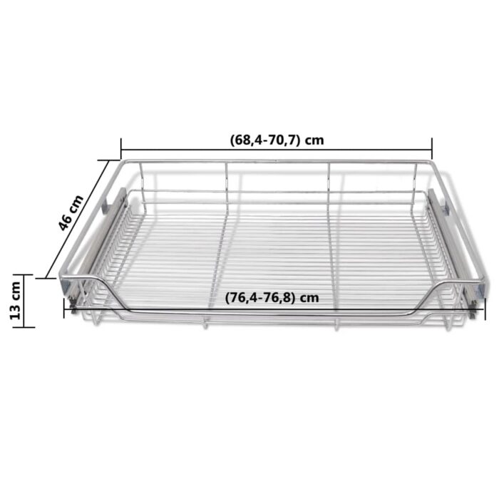 Panier en treillis métallique 2 pcs 800 mm Argenté – Image 6