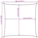Parasol en PEHD carré 3,6 x 3,6 m Beige – Image 8