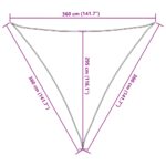 Parasol en PEHD triangulaire 3,6x3,6x3,6 m Beige – Image 8