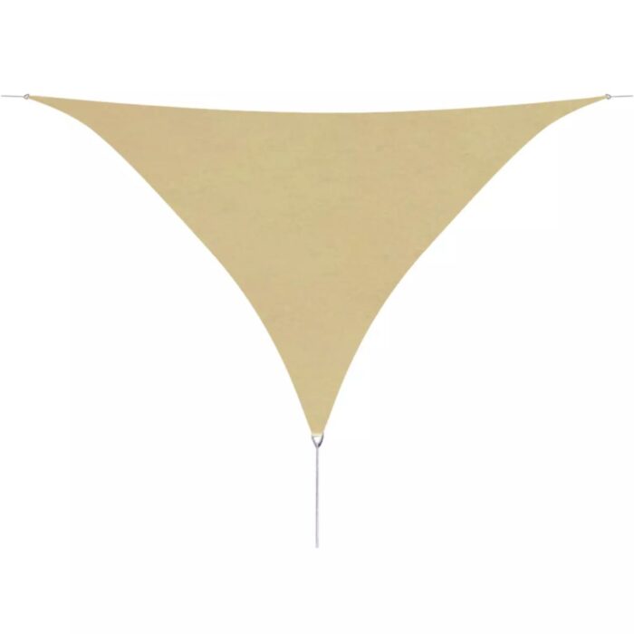 Voile de parasol tissu oxford triangulaire 3,6x3,6x3,6 m beige – Image 1