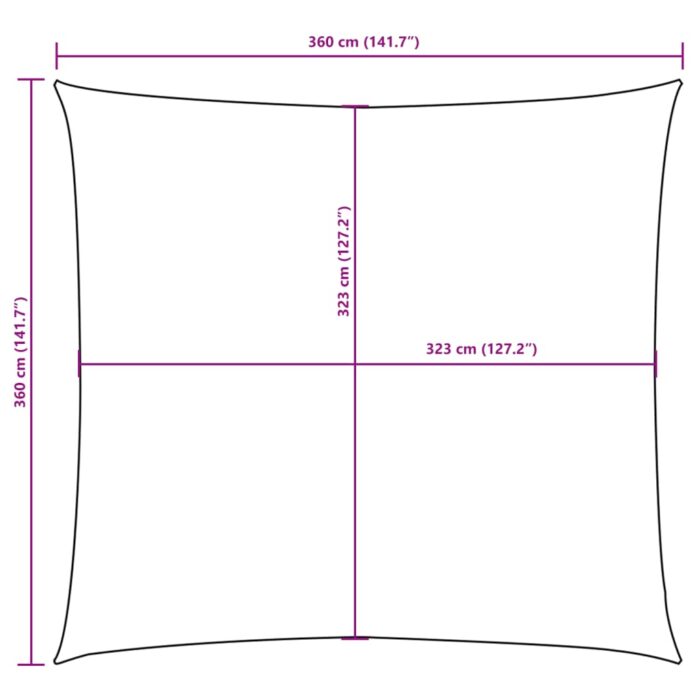 Parasol en tissu oxford carré 3,6 x 3,6 m crème – Image 8
