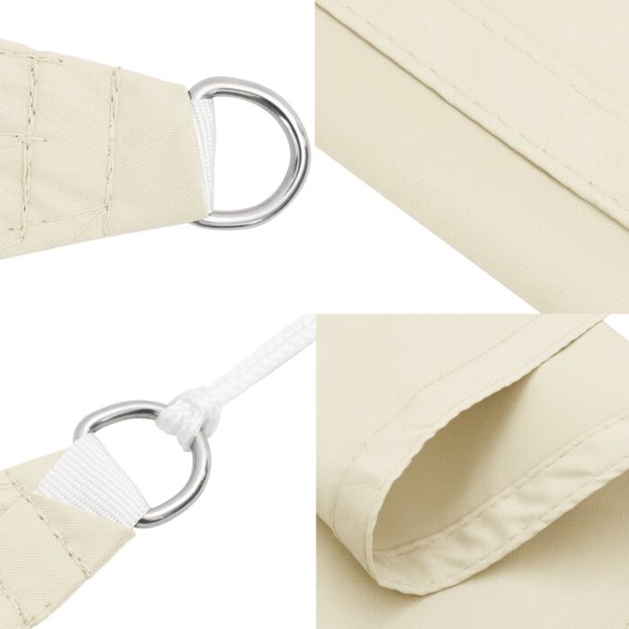 Voile de parasol tissu oxford triangulaire 3,6x3,6x3,6 m crème – Image 4