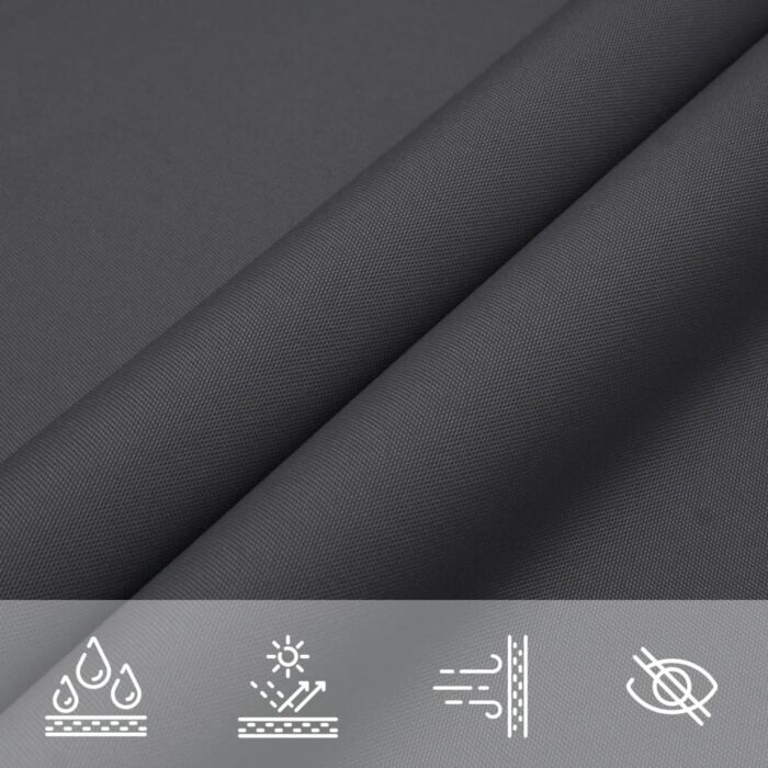 Parasol en tissu oxford carré 3,6 x 3,6 m anthracite – Image 6