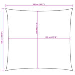 Parasol en tissu oxford carré 3,6 x 3,6 m anthracite – Image 8