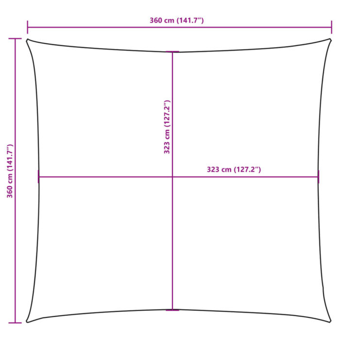 Parasol en tissu oxford carré 3,6 x 3,6 m anthracite – Image 8