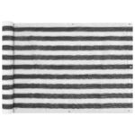 Écran de balcon en PEHD 75x400 cm Anthracite et blanc