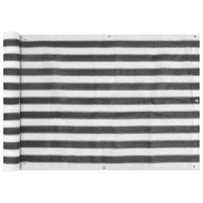 Écran de balcon en PEHD 75x400 cm Anthracite et blanc – Image 1