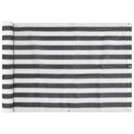 Écran de balcon en PEHD 75 x 600 cm Anthracite et blanc